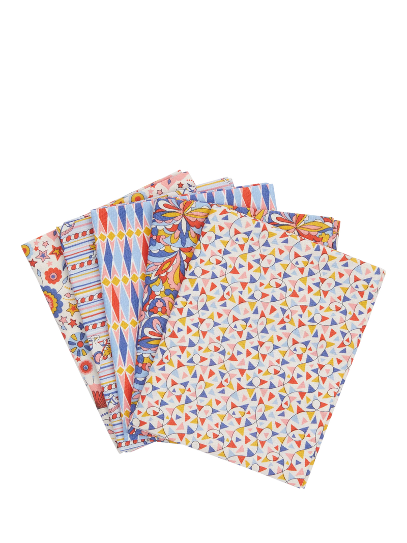 Liberty Fabrics fat quarter pack 5 blue red - British product