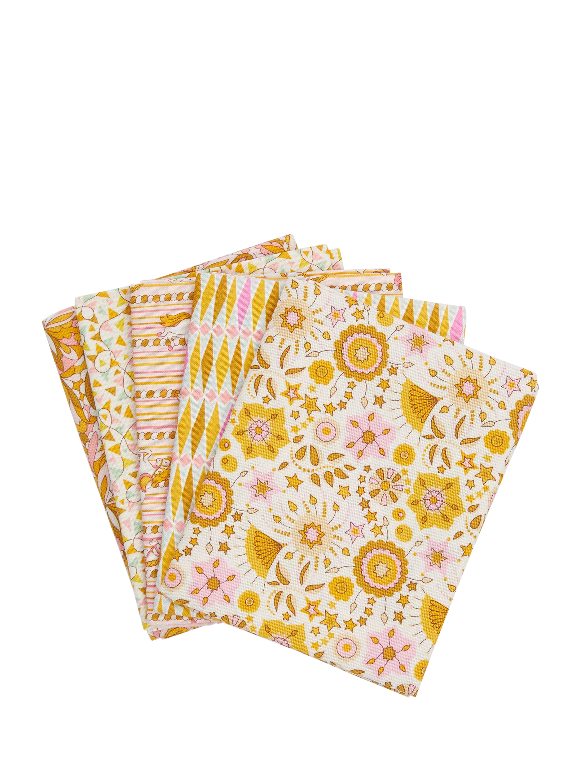 Liberty Fabrics Summer Fair yellow quilting fat quarter pack (British brand)
