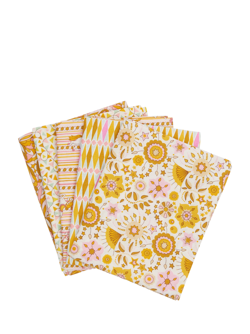 Liberty Fabrics Summer Fair yellow quilting fat quarter pack (British brand)