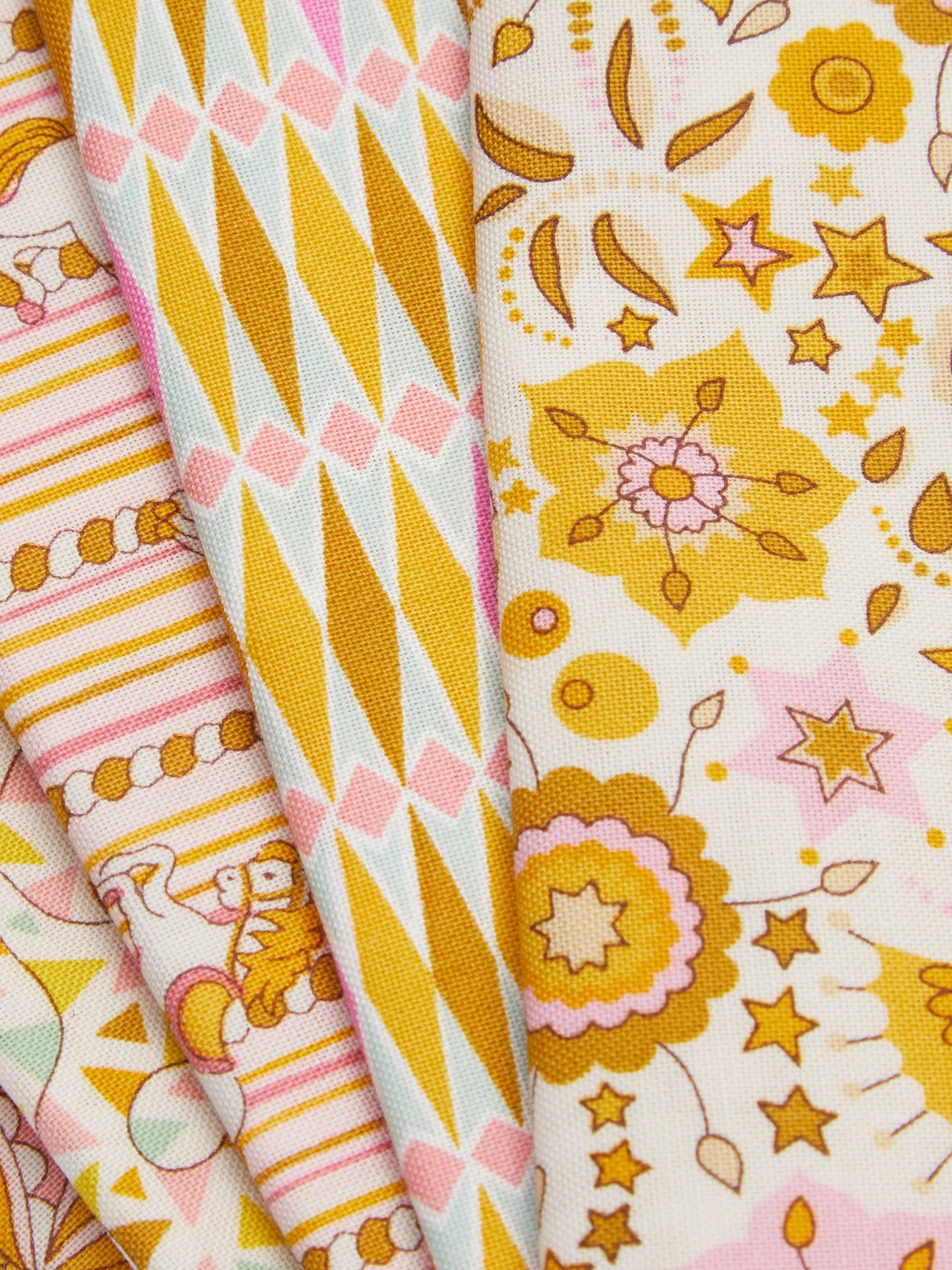 Liberty Fabrics Summer Fair yellow quilting fat quarter pack (British brand)