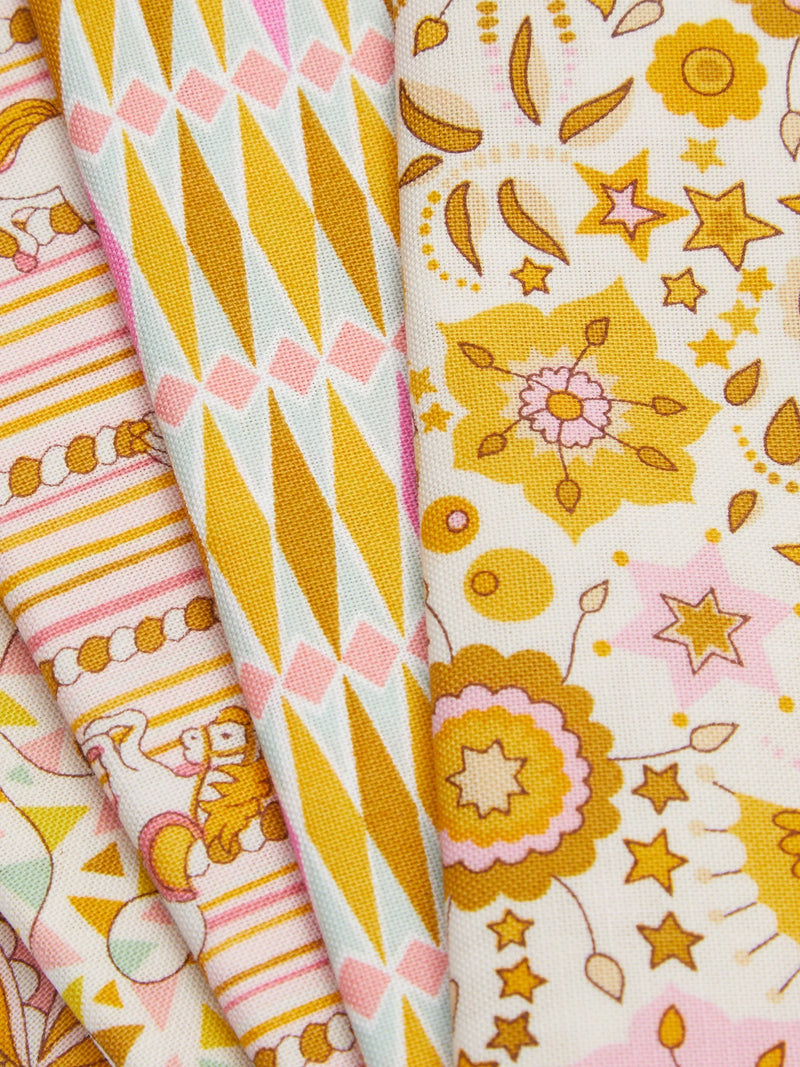 Liberty Fabrics Summer Fair yellow quilting fat quarter pack (British brand)