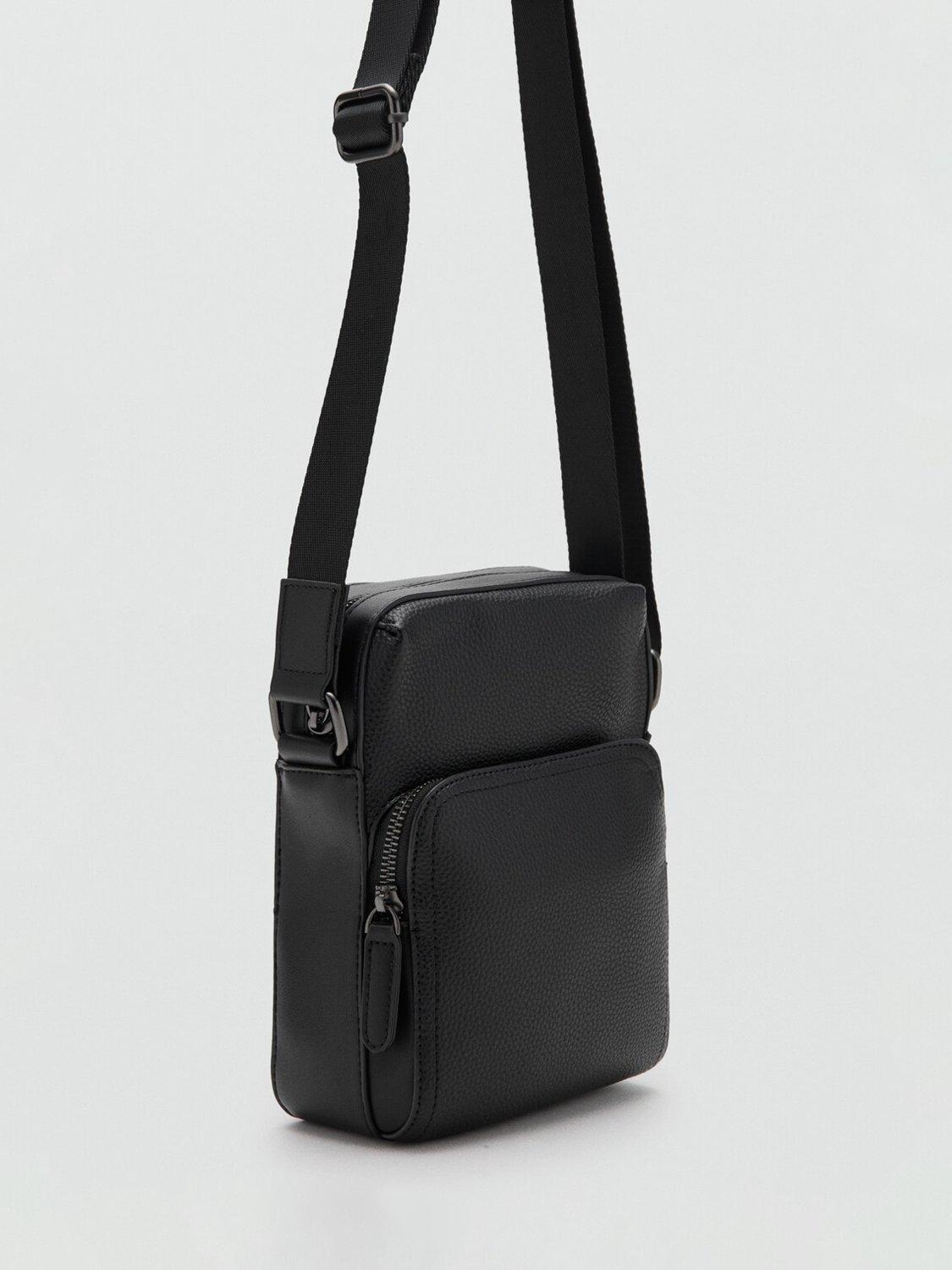 Mango Park Messenger Bag in black, imported from the UK