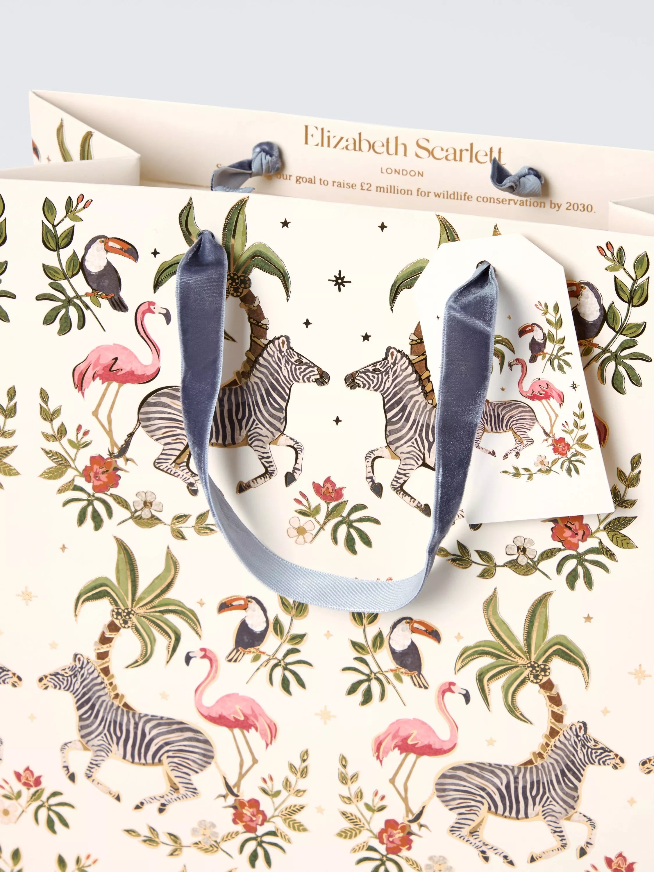 Elizabeth Scarlett jungle zebra medium gift bag (British brand)