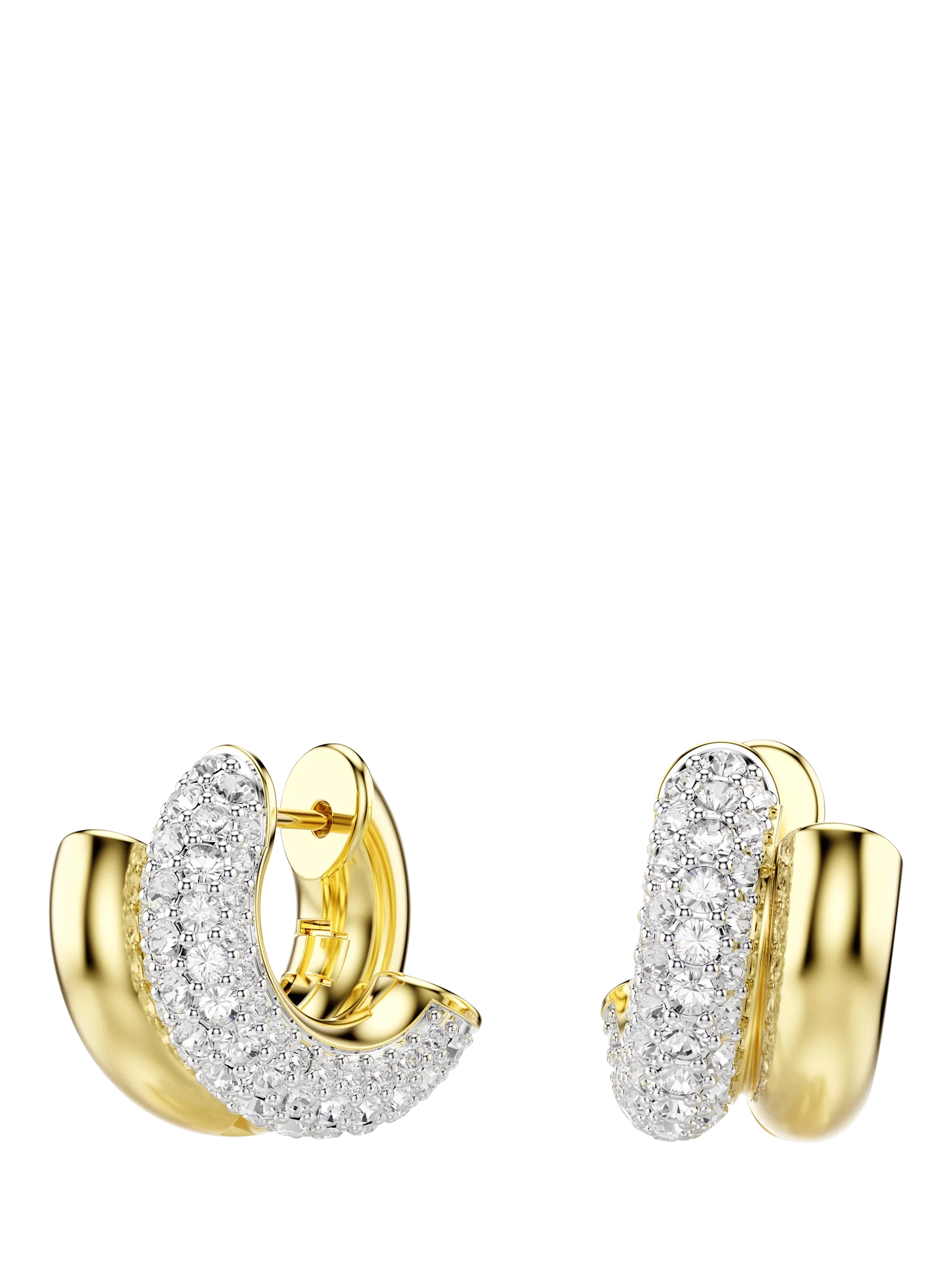 Swarovski gold crystal hoop earrings (British brand)