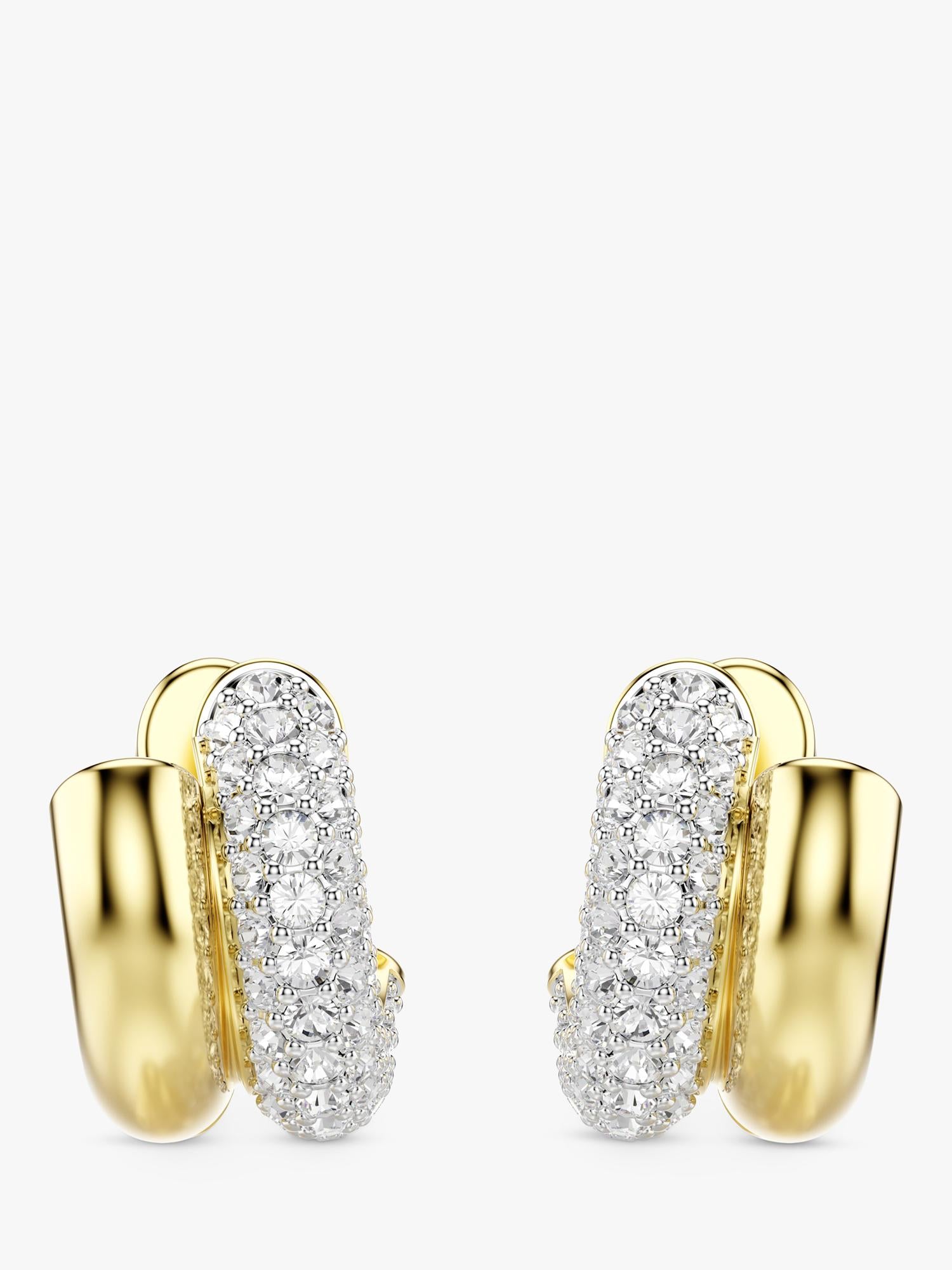 Swarovski gold crystal hoop earrings (British brand)