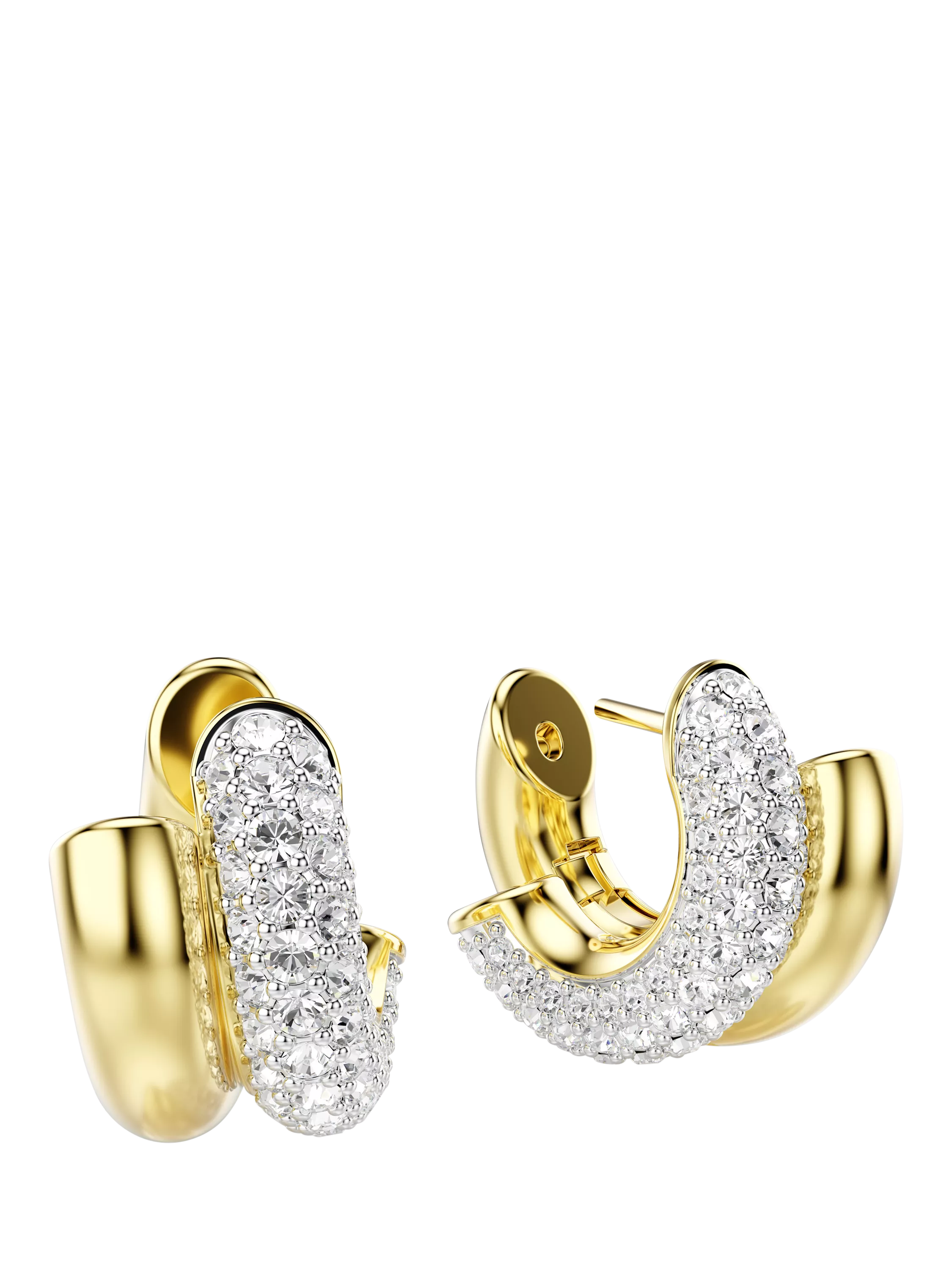 Swarovski gold crystal hoop earrings (British brand)