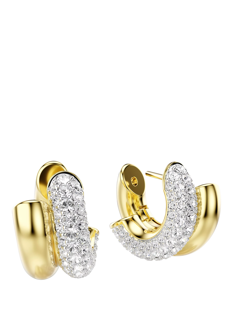 Swarovski gold crystal hoop earrings (British brand)