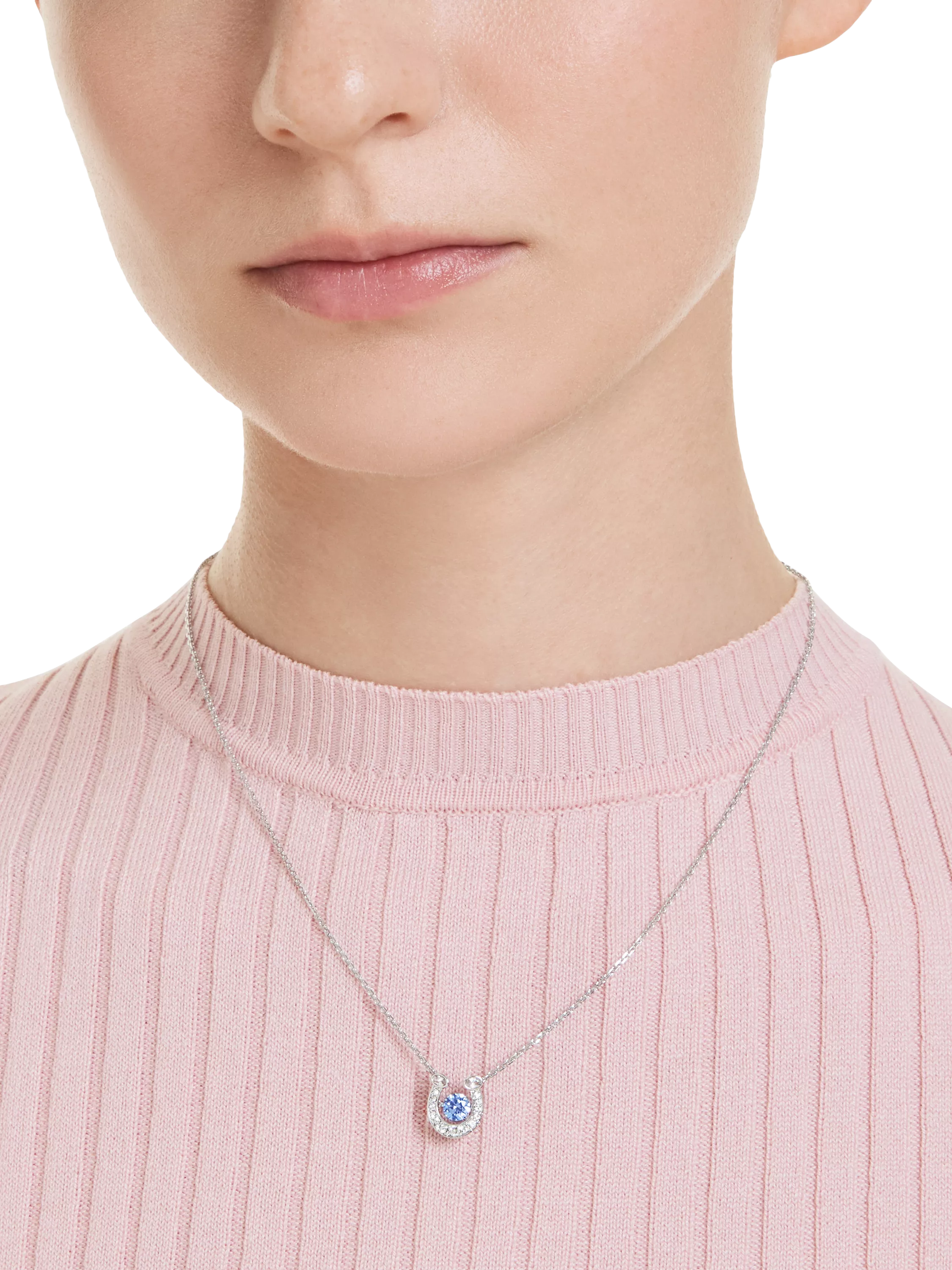Swarovski blue horseshoe pendant necklace, UK version