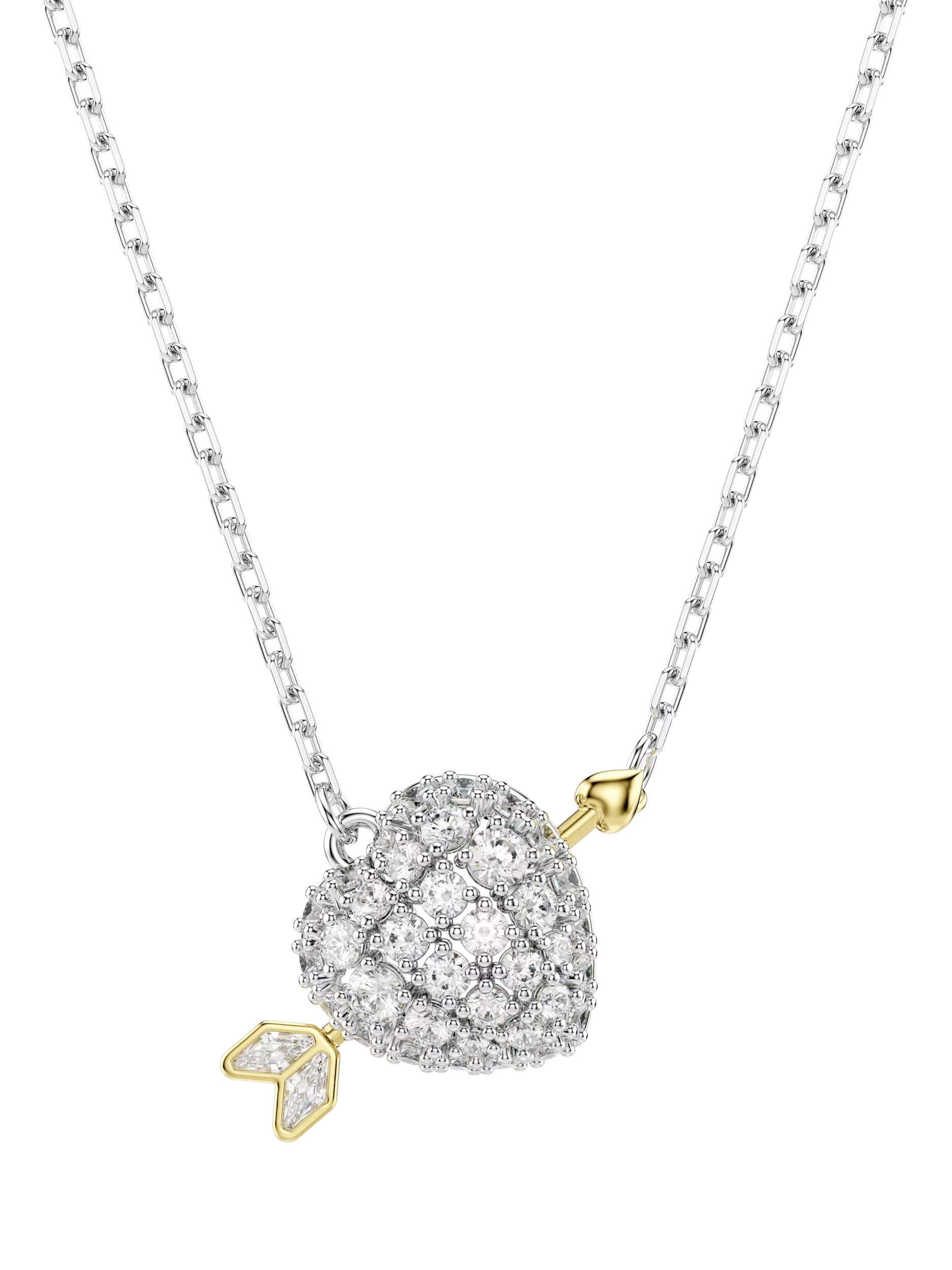 Swarovski crystal heart and arrow pendant necklace, imported from the UK