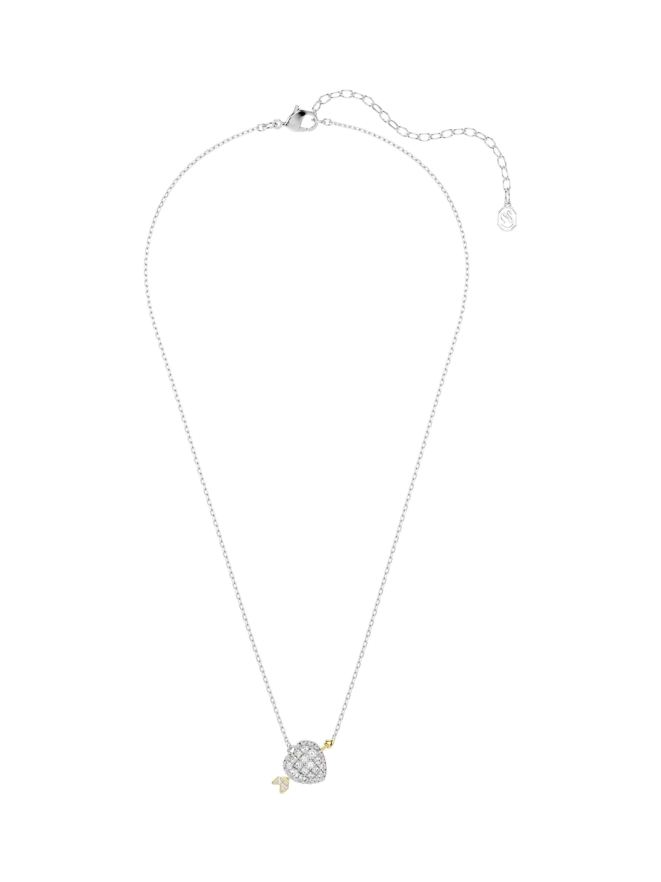 Swarovski crystal heart and arrow pendant necklace, imported from the UK