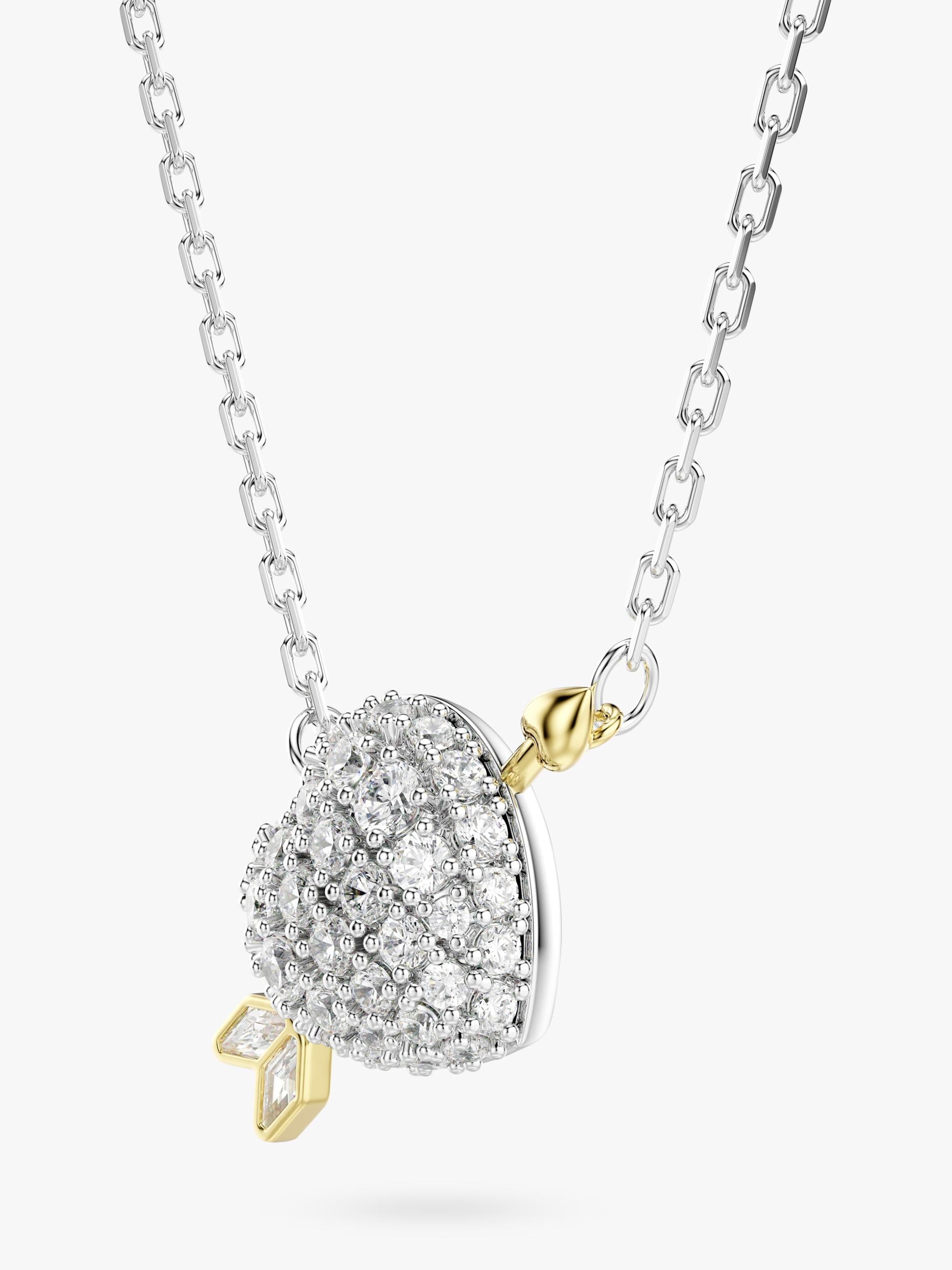 Swarovski crystal heart and arrow pendant necklace, imported from the UK