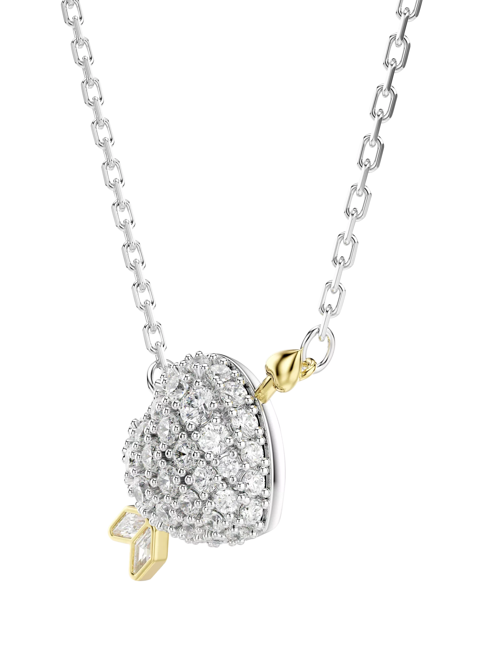 Swarovski crystal heart and arrow pendant necklace, imported from the UK
