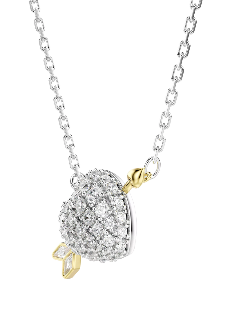 Swarovski crystal heart and arrow pendant necklace, imported from the UK