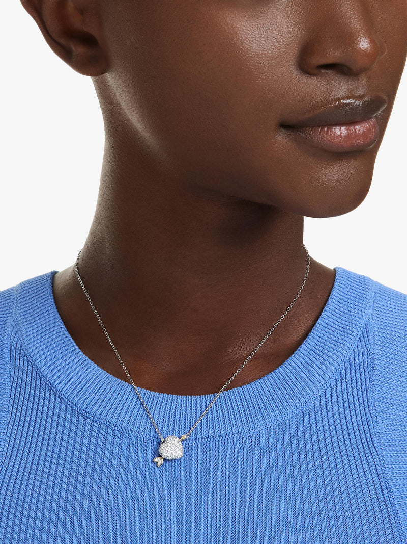 Swarovski crystal heart and arrow pendant necklace, imported from the UK