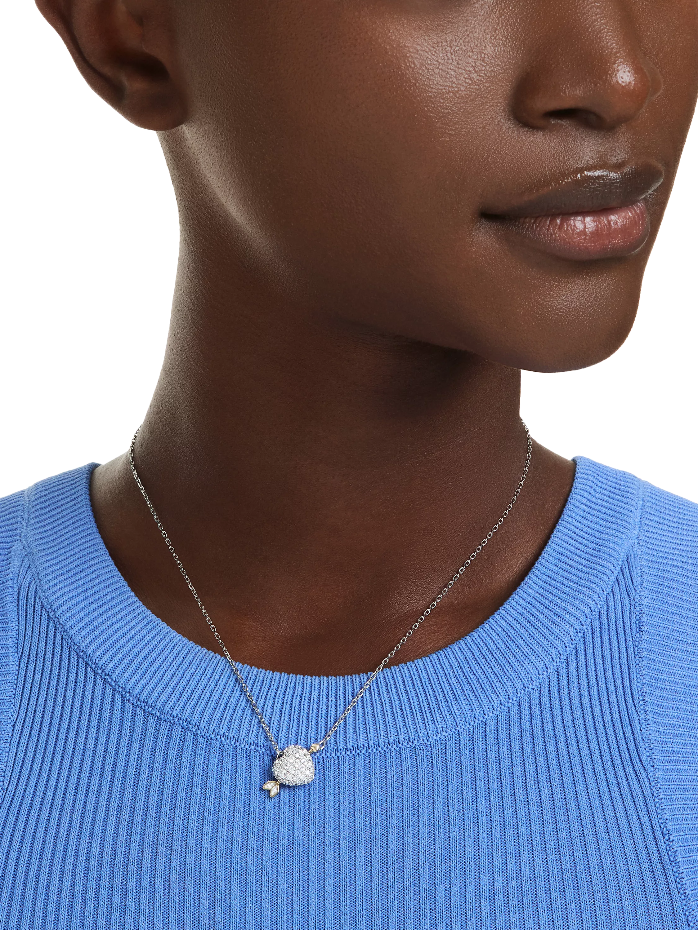 Swarovski crystal heart and arrow pendant necklace, imported from the UK