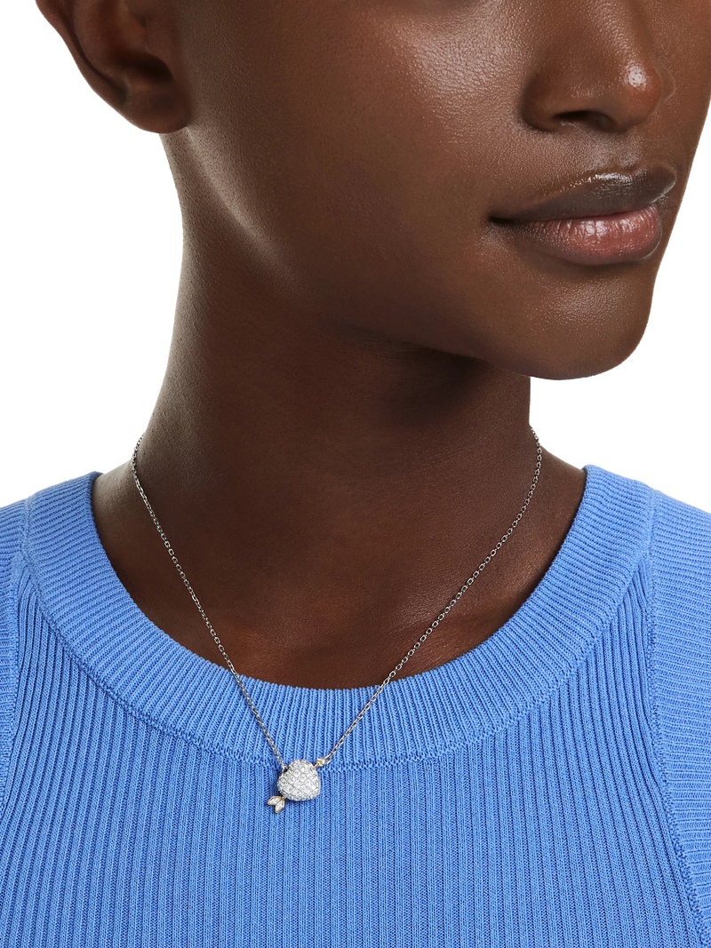 Swarovski crystal heart and arrow pendant necklace, imported from the UK