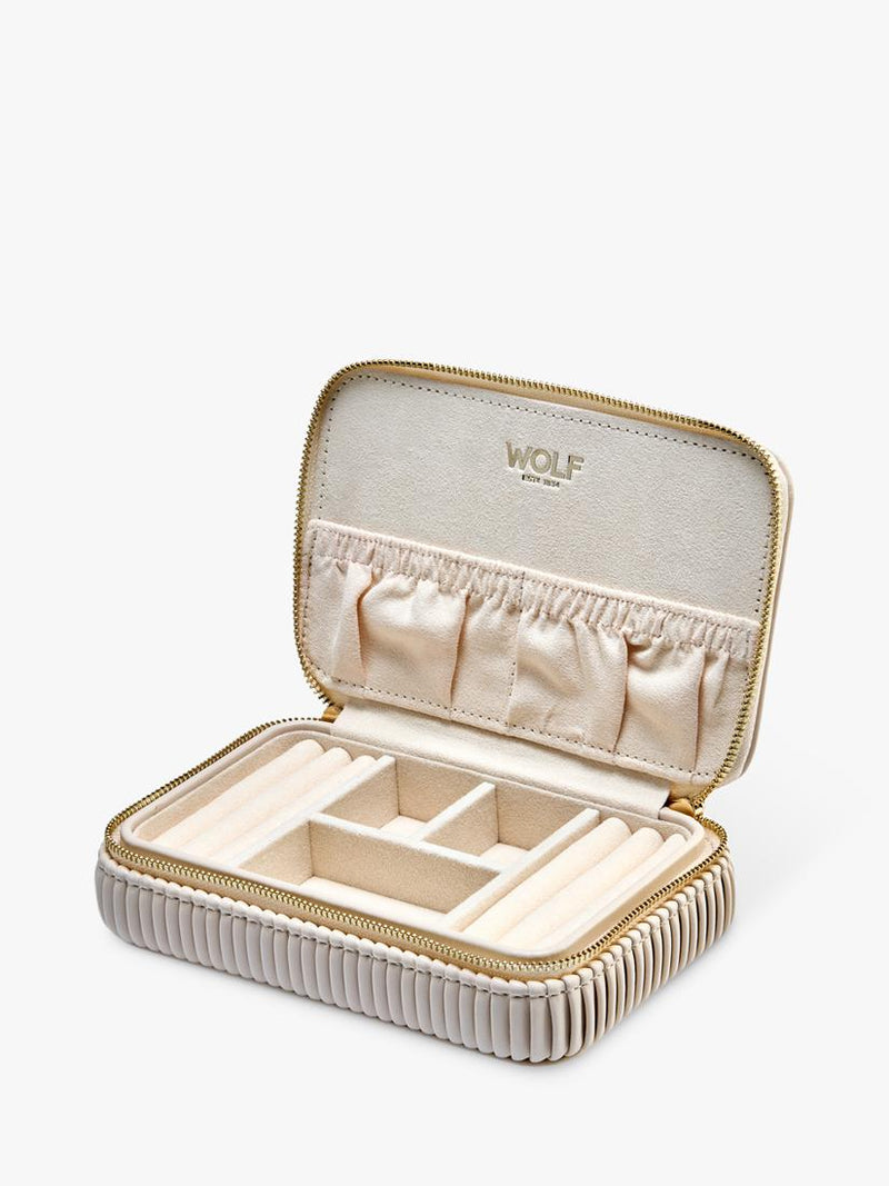 WOLF Bella Zip jewellery case, imported from the UK