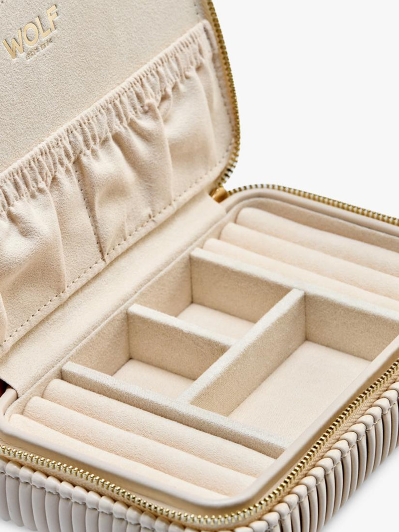 WOLF Bella Zip jewellery case, imported from the UK