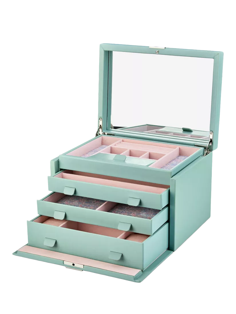 WOLF large jewellery box in sage with Liberty Julia print - British product