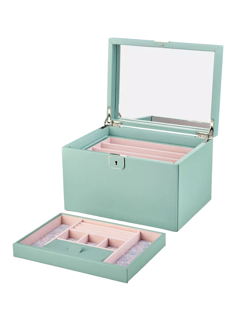 WOLF large jewellery box in sage with Liberty Julia print - British product