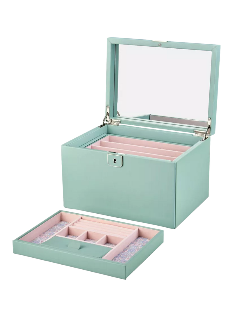 WOLF large jewellery box in sage with Liberty Julia print - British product