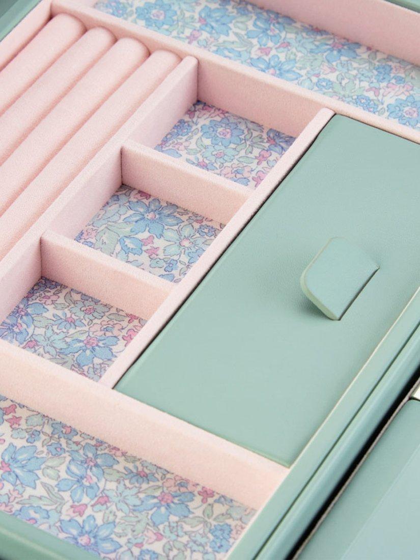 WOLF large jewellery box in sage with Liberty Julia print - British product