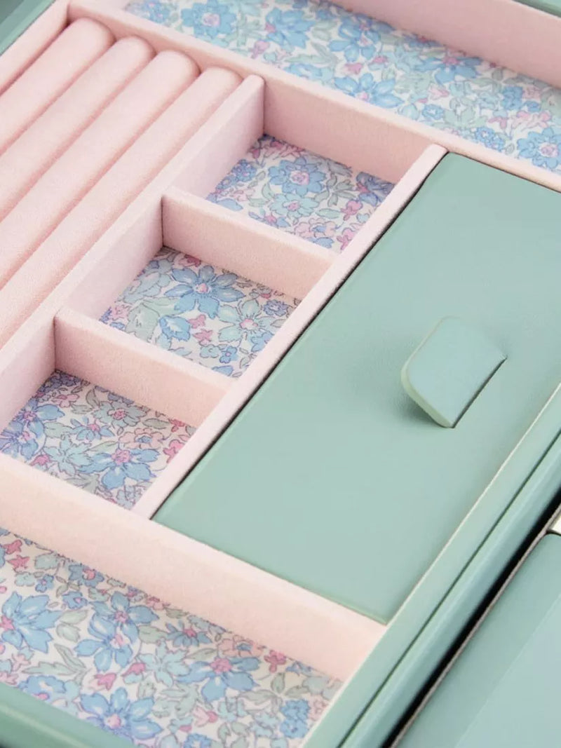 WOLF large jewellery box in sage with Liberty Julia print - British product