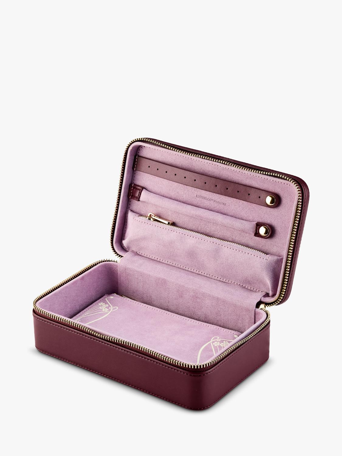WOLF x Liberty burgundy jewellery zip case (British brand)