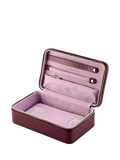 WOLF x Liberty burgundy jewellery zip case (British brand)