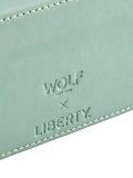 WOLF x Liberty Julia medium jewellery zip case in sage (British brand)