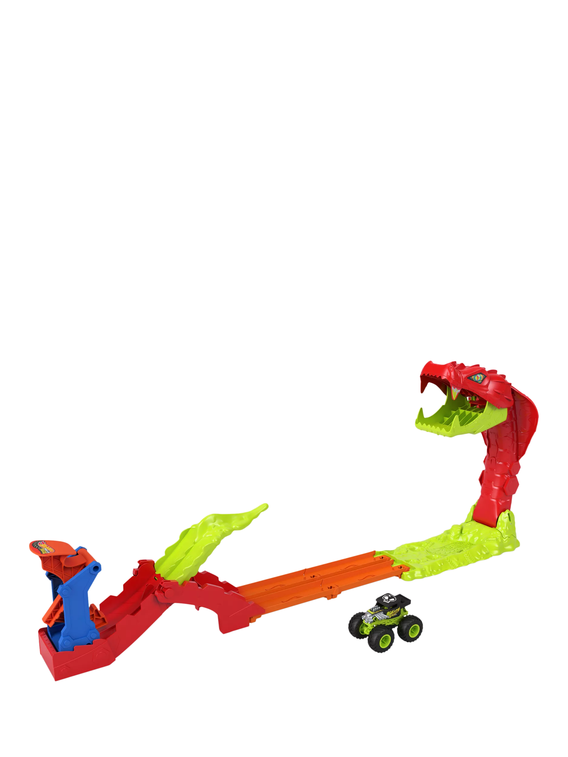 Hot Wheels Monster Trucks Snake Slam Takedown playset, imported from the UK