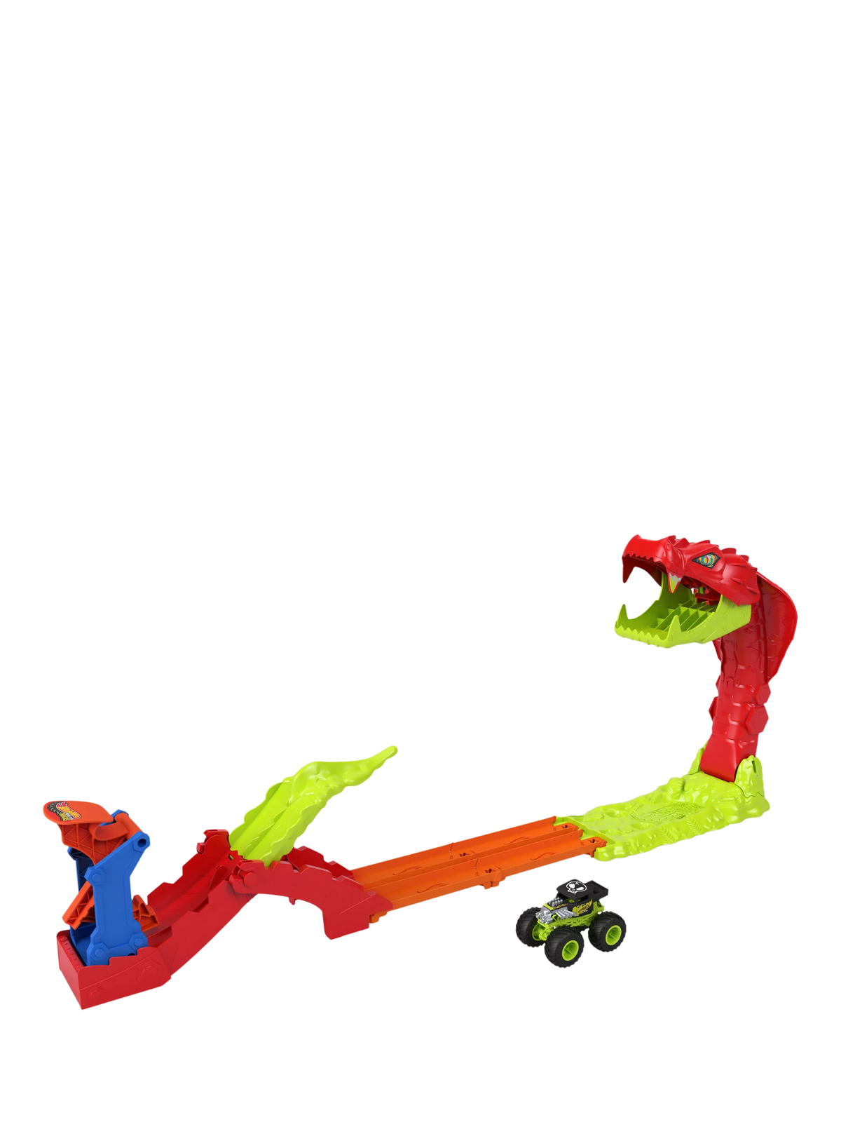 Hot Wheels Monster Trucks Snake Slam Takedown playset, imported from the UK