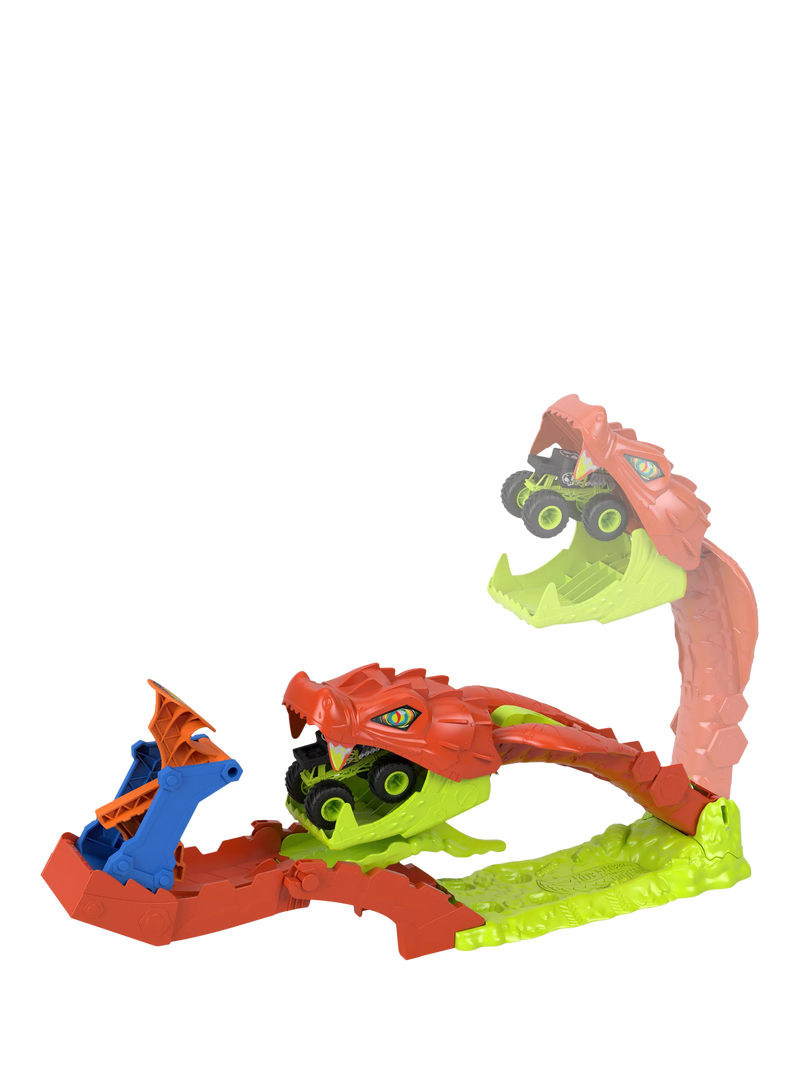 Hot Wheels Monster Trucks Snake Slam Takedown playset, imported from the UK