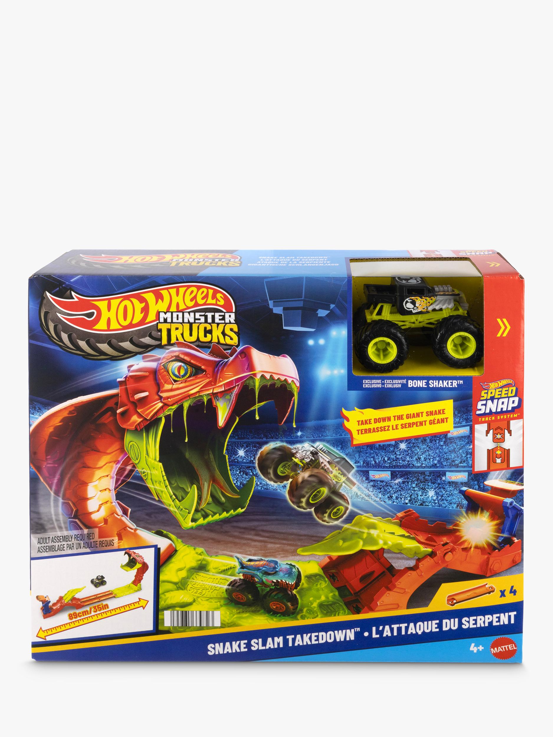 Hot Wheels Monster Trucks Snake Slam Takedown playset, imported from the UK