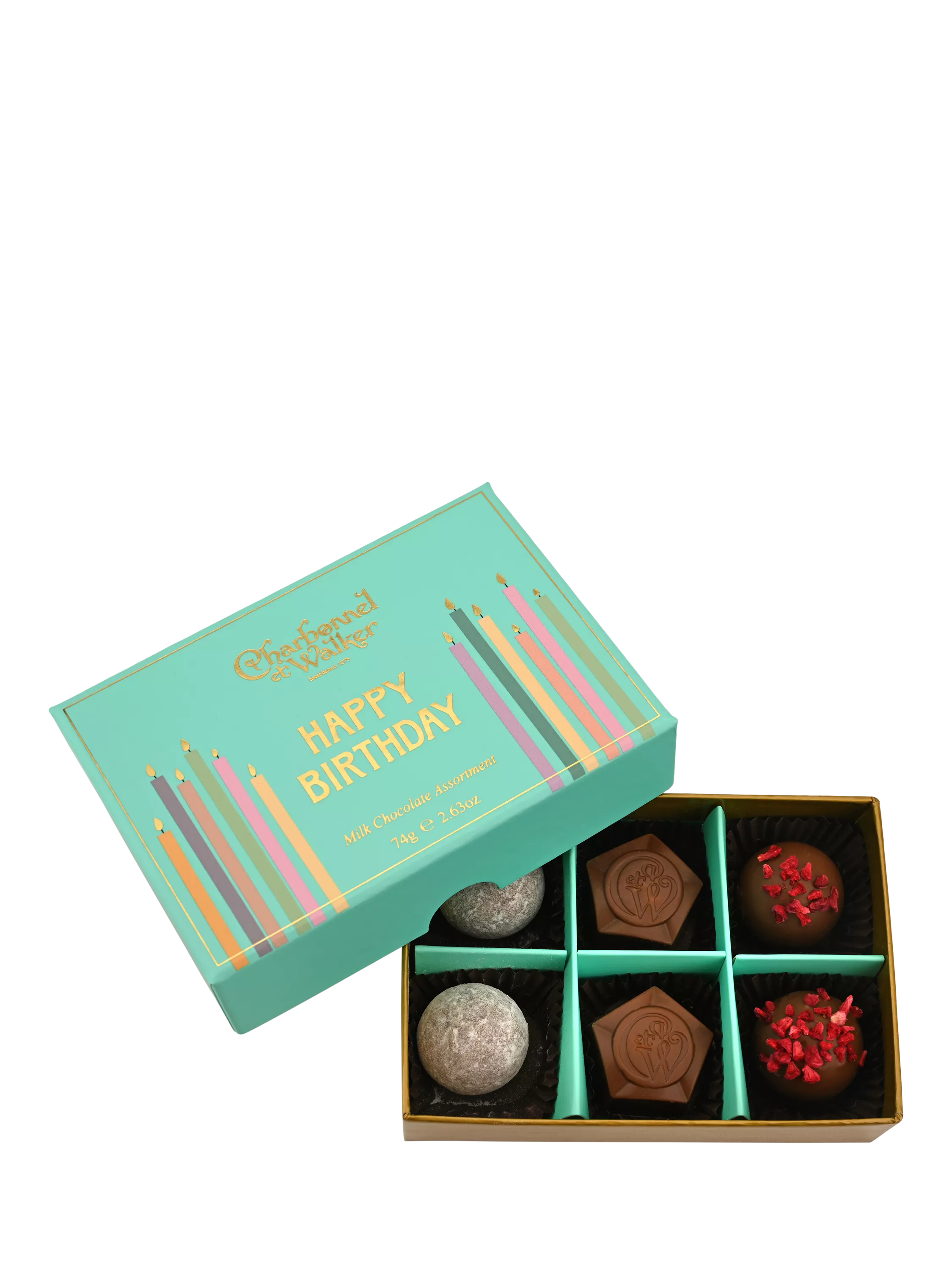 Charbonnel et Walker milk chocolate assortment Happy Birthday 75g (British brand)