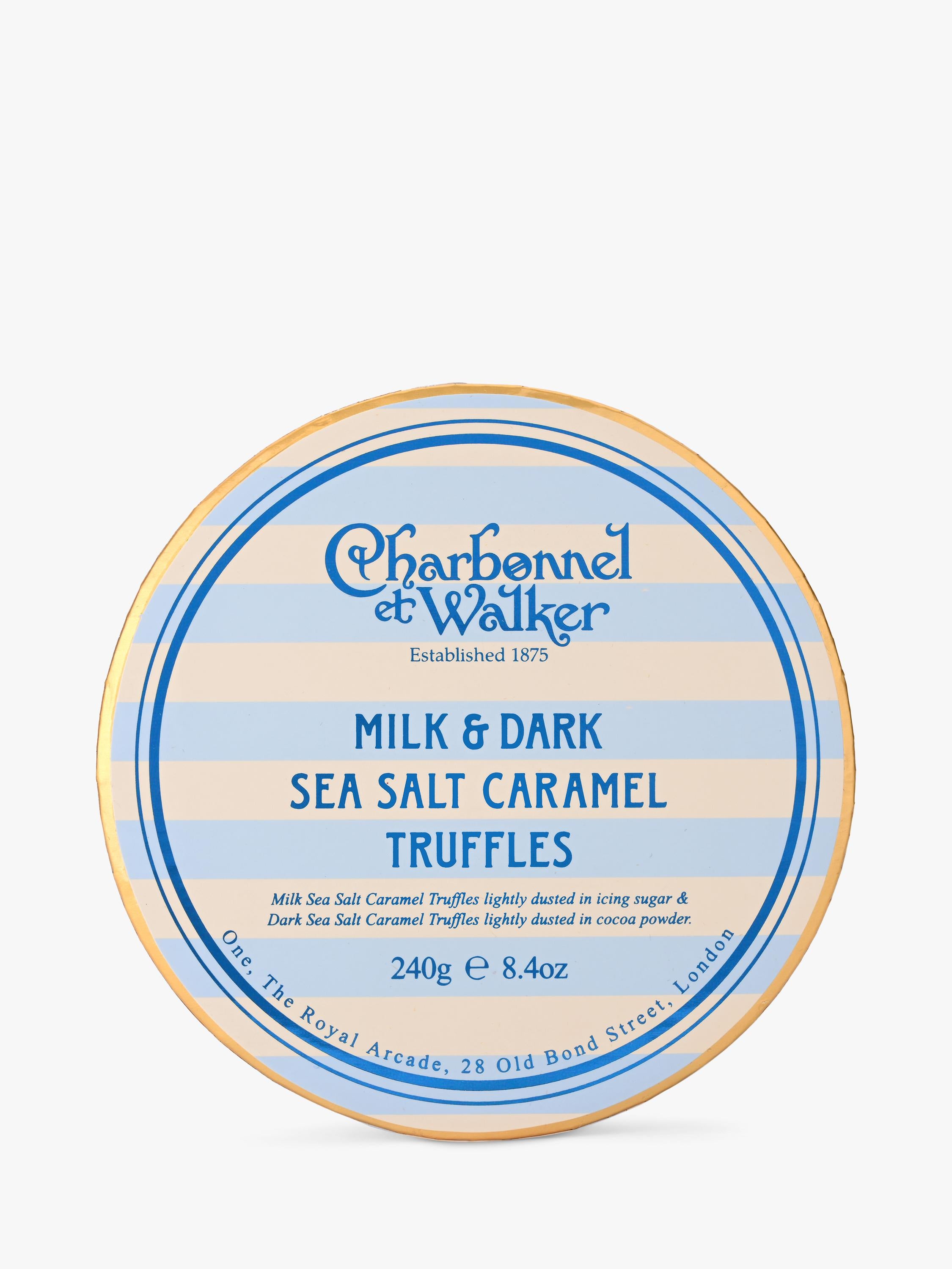 Charbonnel et Walker truffles milk and dark sea salt caramel 240g, imported from the UK
