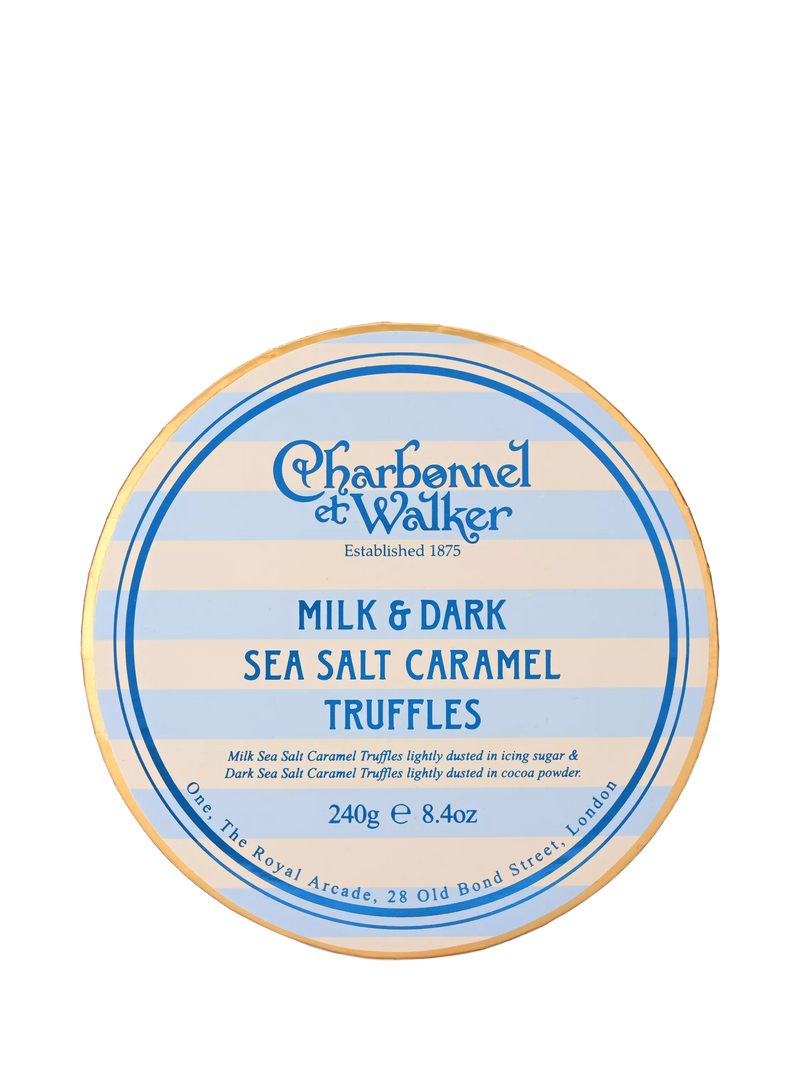 Charbonnel et Walker truffles milk and dark sea salt caramel 240g, imported from the UK