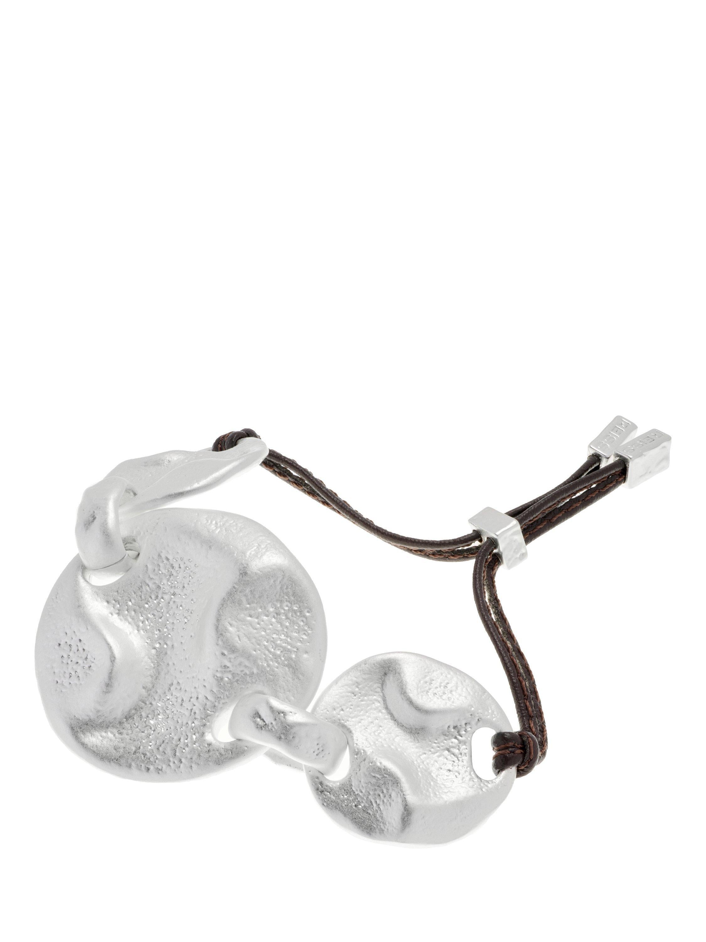 Reiss Ona organic cord bracelet silver tone plated, UK version