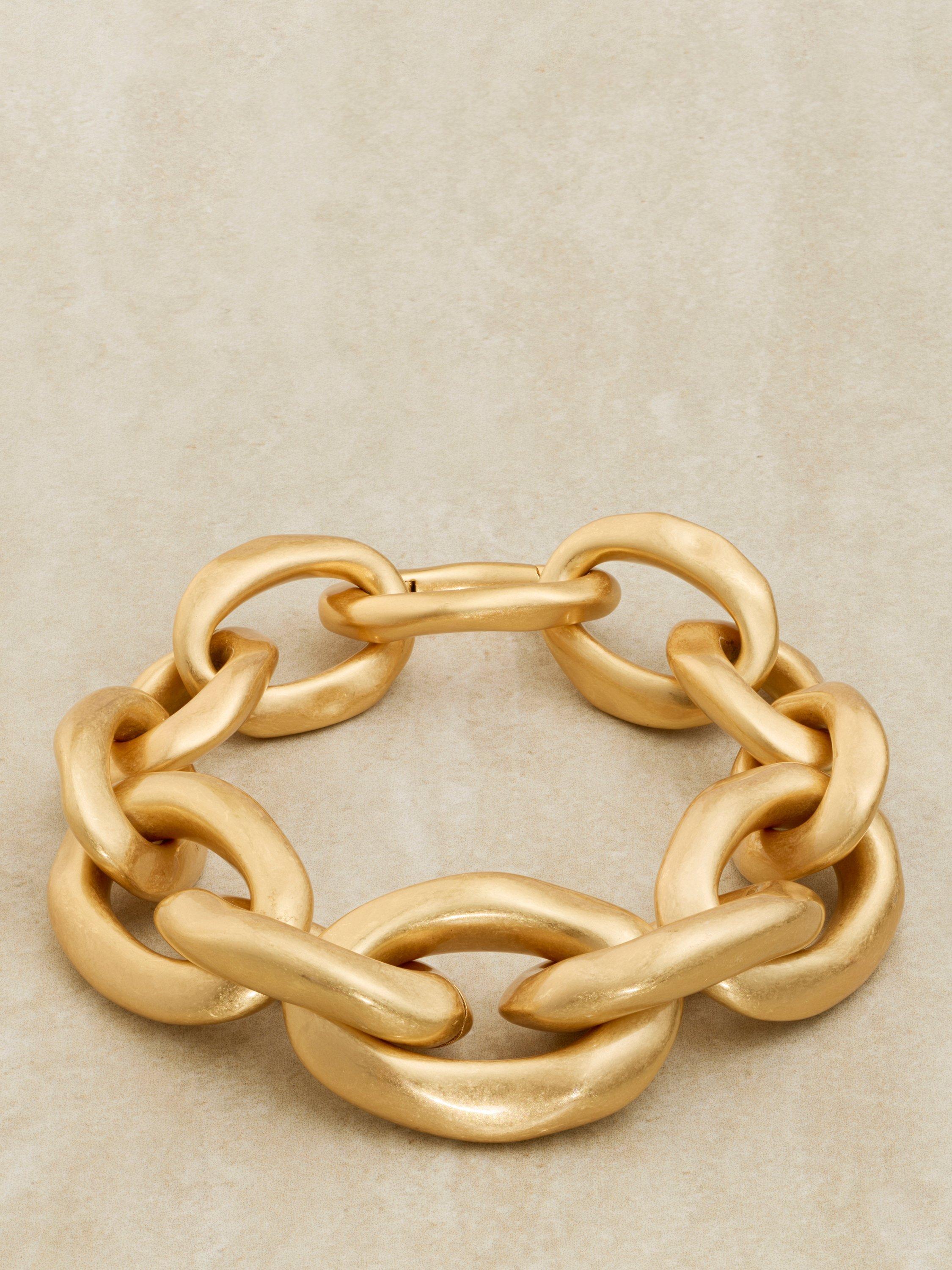 Reiss Tyla tumbled chain bracelet gold tone, UK version
