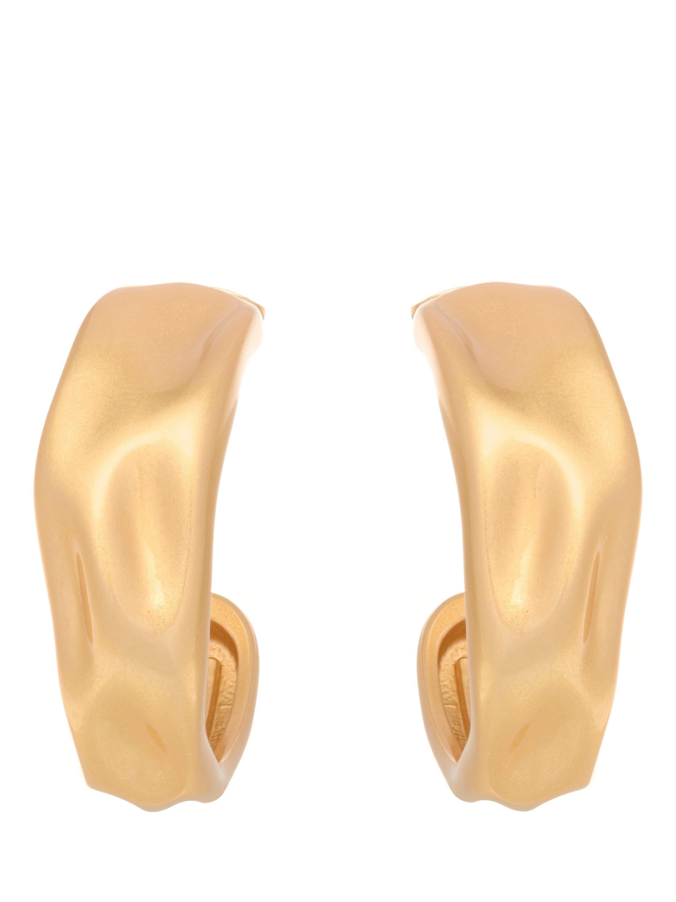Reiss gold tone hammered hoop earrings (British brand)
