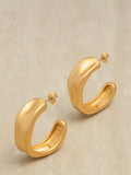 Reiss gold tone hammered hoop earrings (British brand)