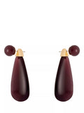 Reiss Perla drop earrings in burgundy and gold tone - British product