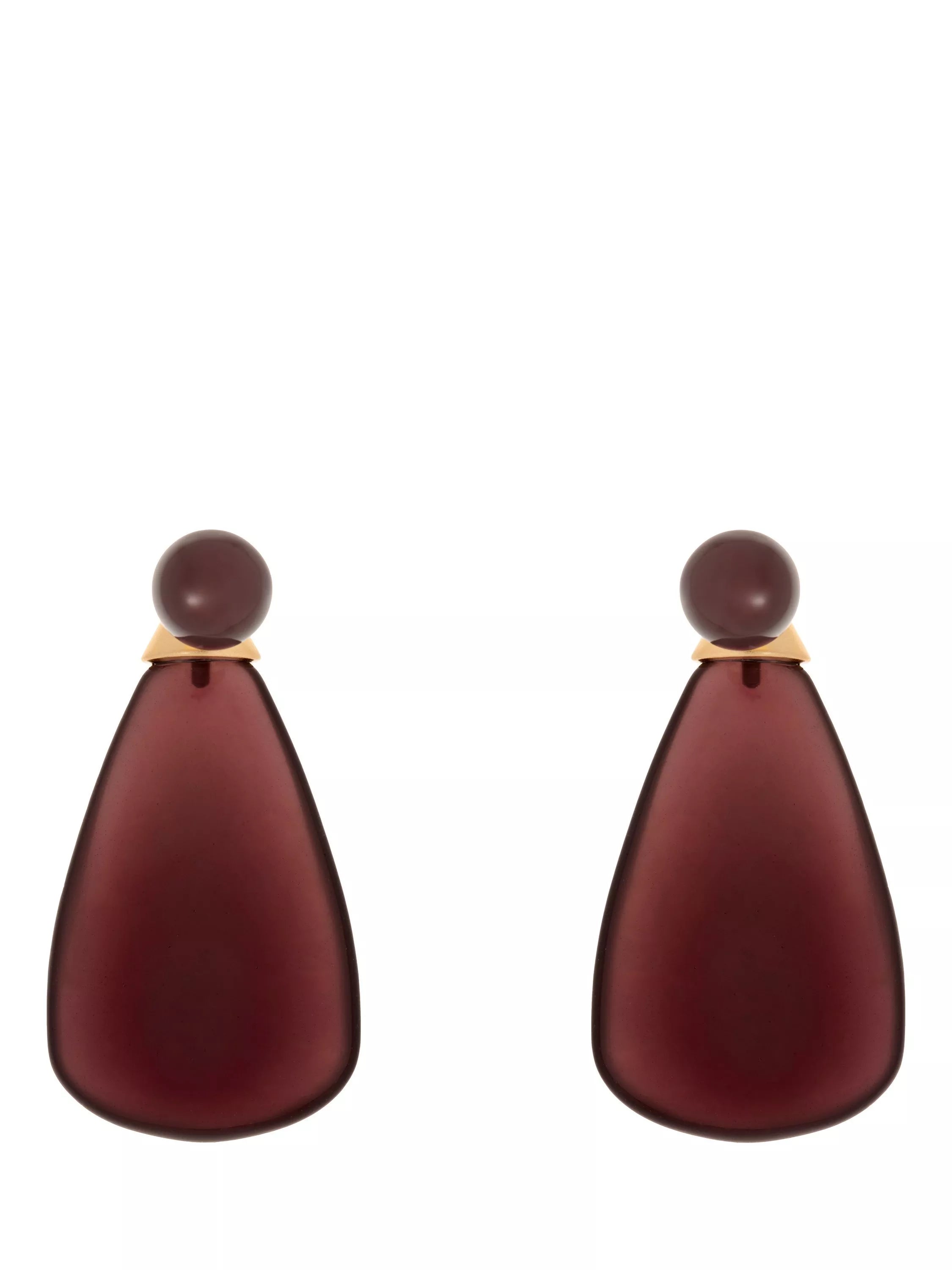 Reiss Perla drop earrings in burgundy and gold tone - British product