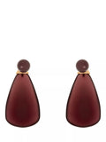 Reiss Perla drop earrings in burgundy and gold tone - British product