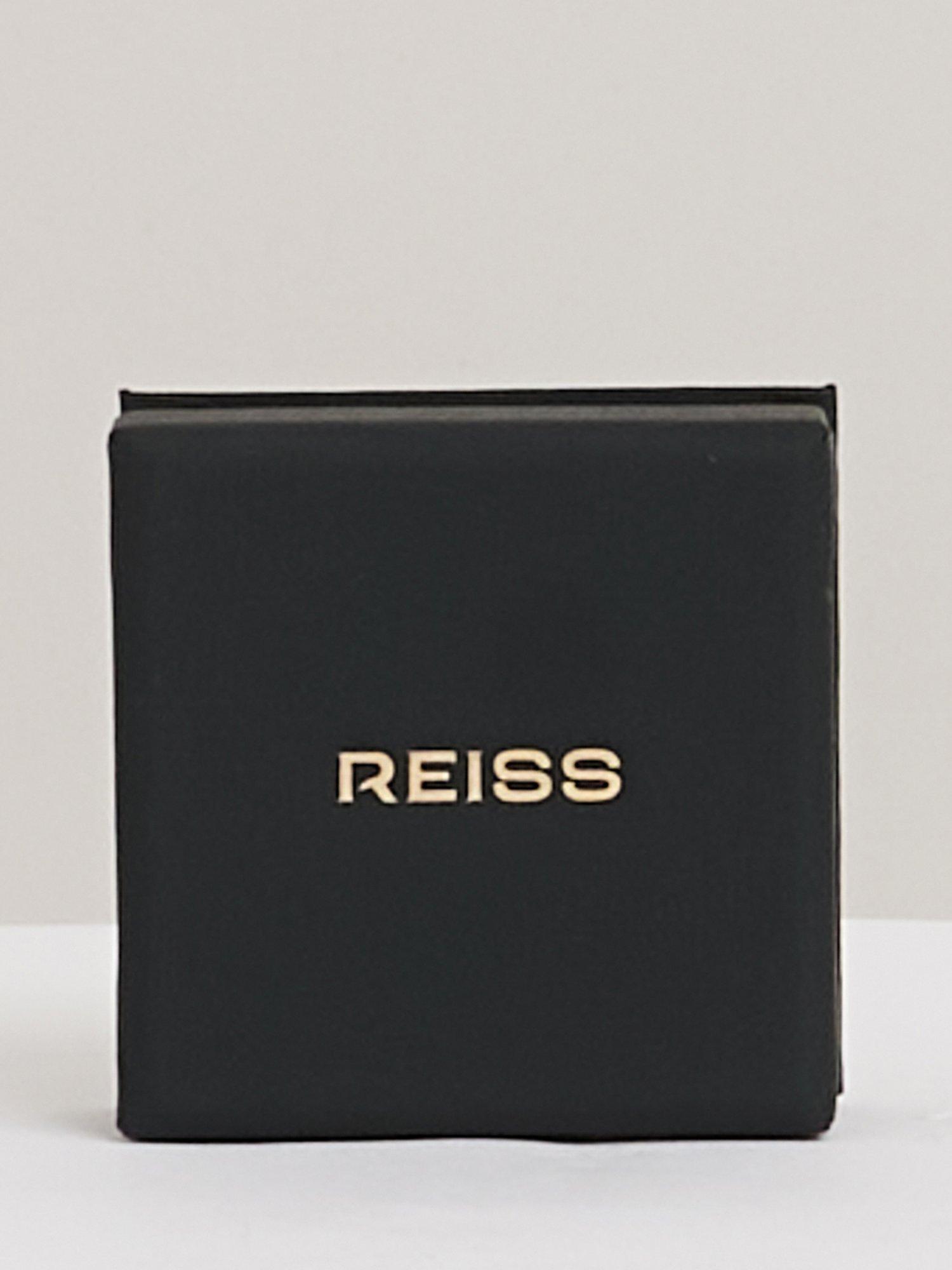 Reiss Pixie knot earrings burgundy gold resin, British brand