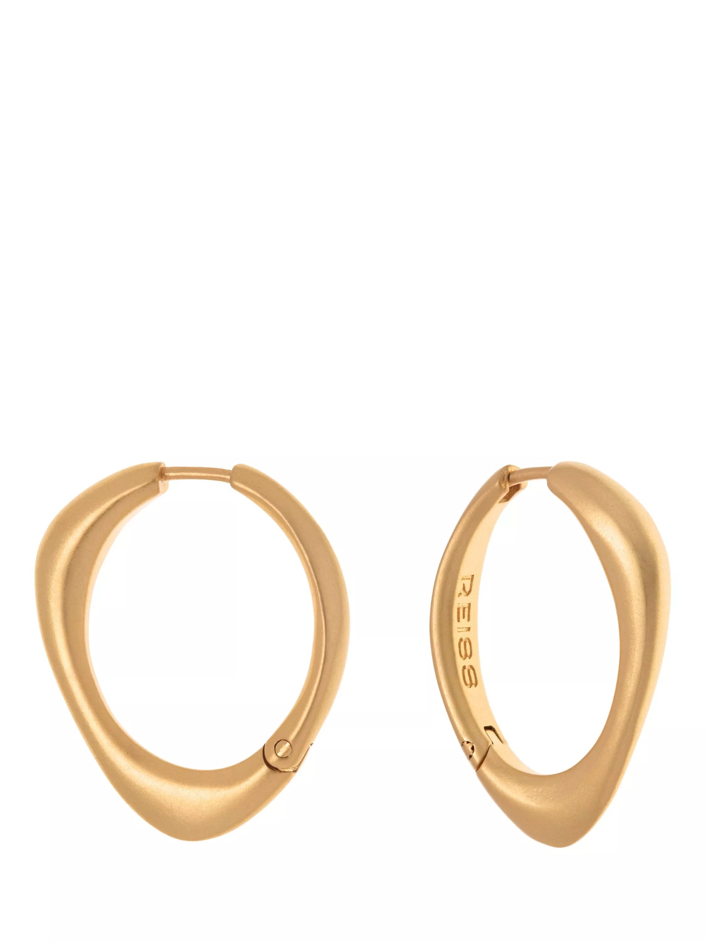 Reiss Sofia Smooth Curve hoop earrings in gold tone, British brand