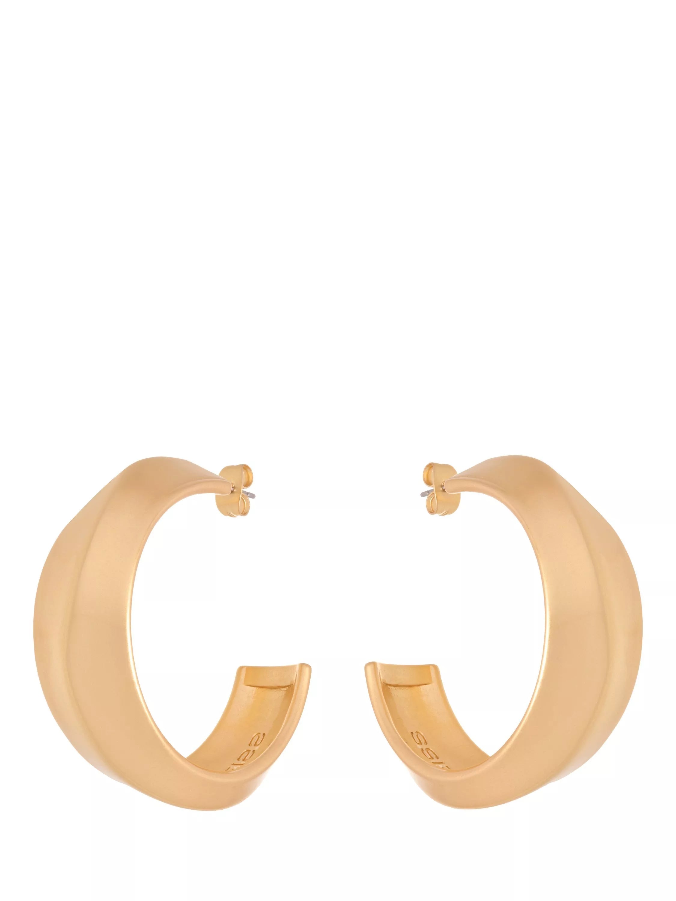 Reiss Tara tactile twist hoop earrings gold tone (British brand)