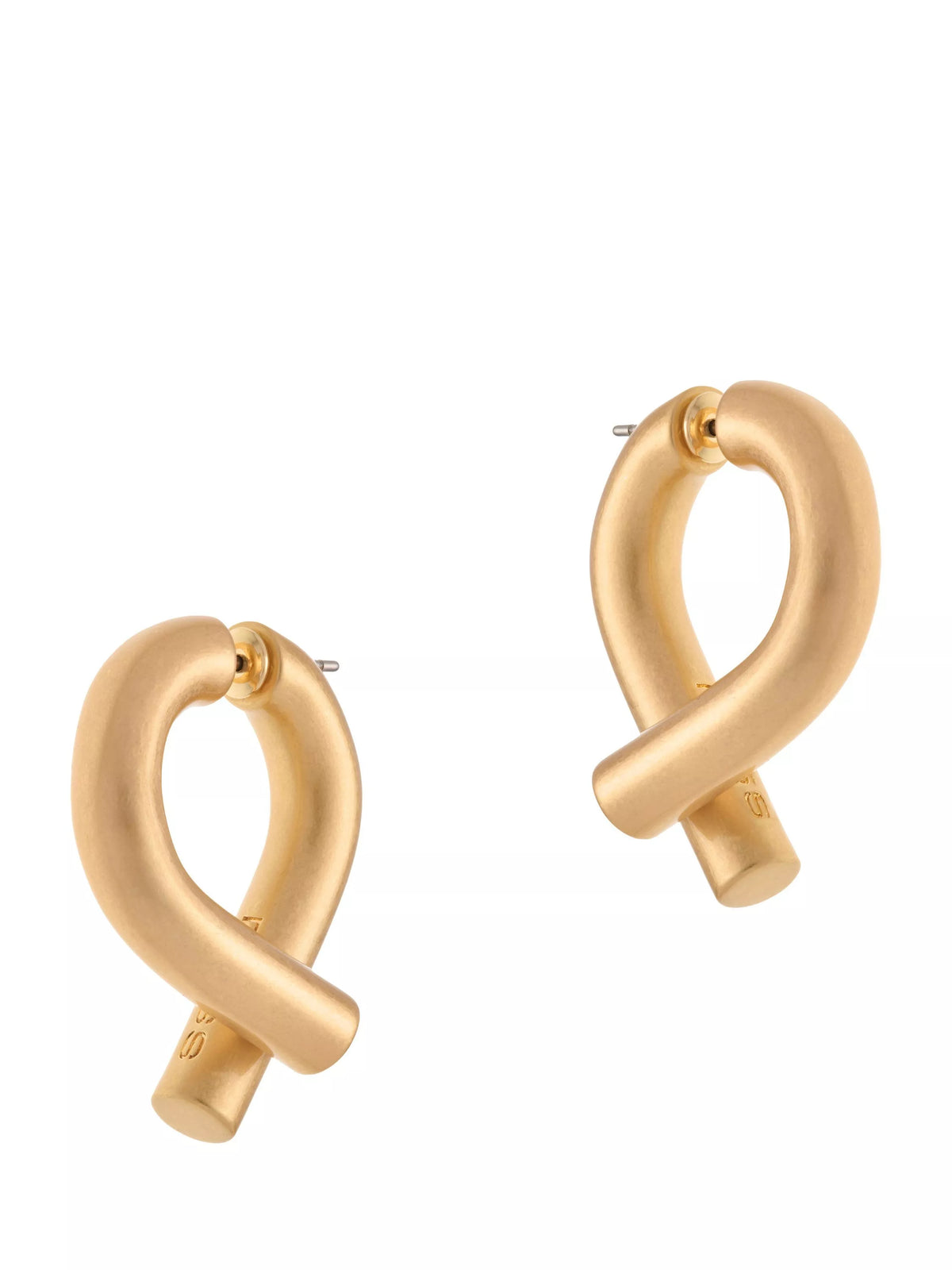 Reiss Taylor tubular metal twist gold earrings, UK version
