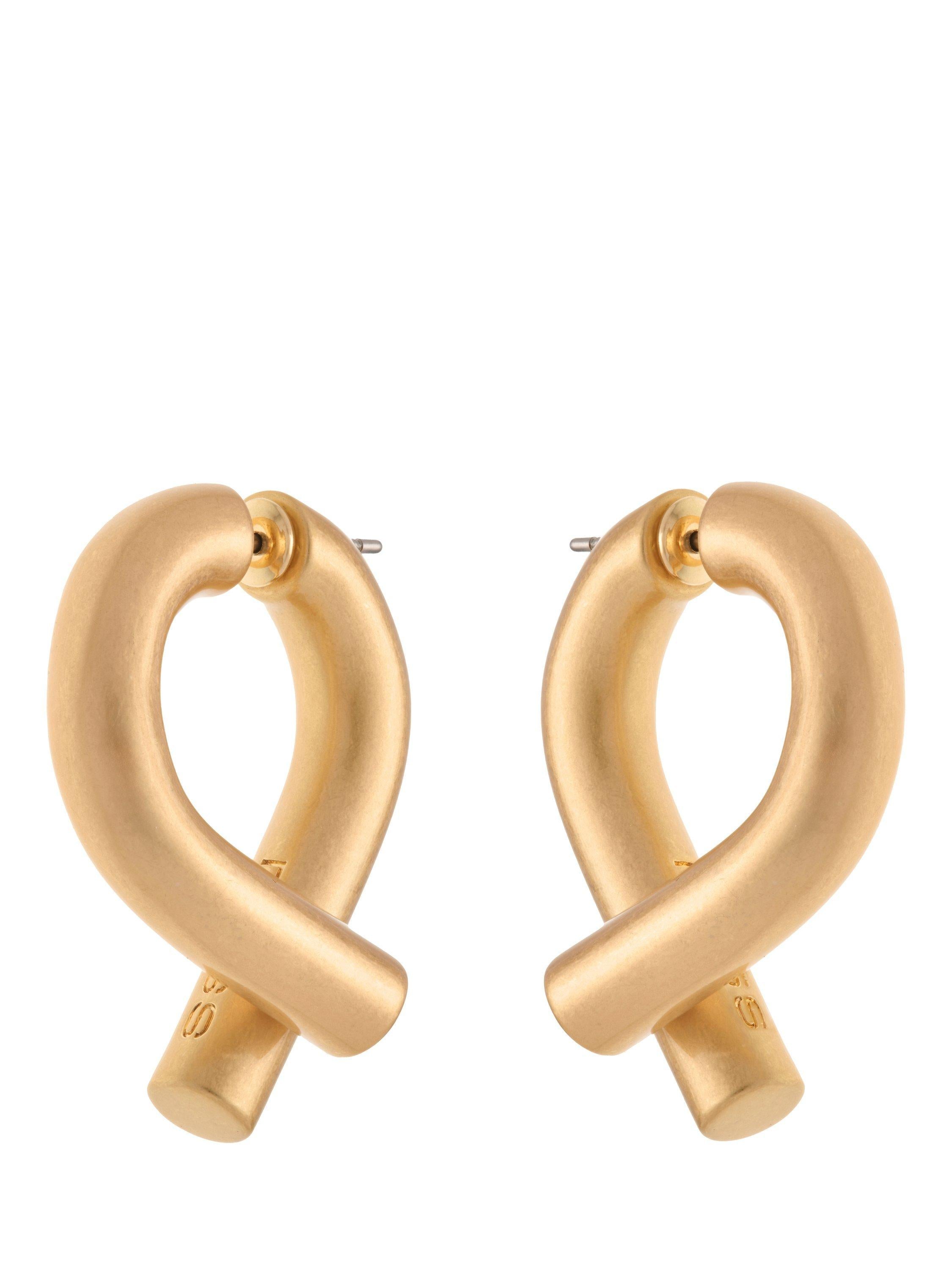 Reiss Taylor tubular metal twist gold earrings, UK version