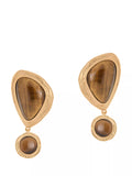 Reiss Tori tumbled stone drop earrings gold, UK version